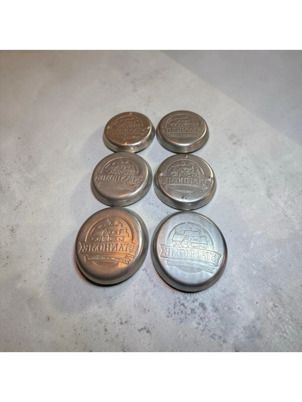 Coaster Vintage Stanhome Hammered Aluminum Coasters - Ashtray Barware Set of 6